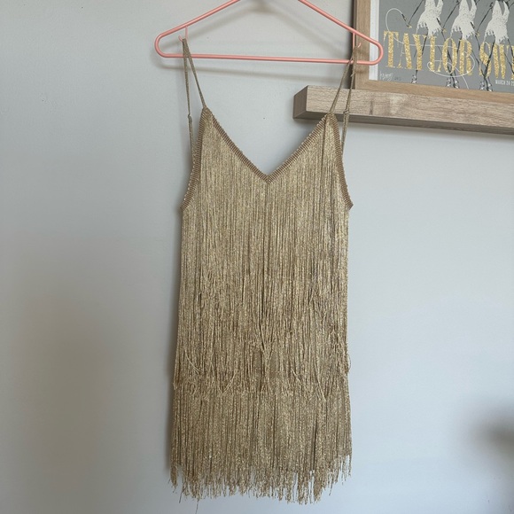 Dresses & Skirts - Gold Fringe Dress